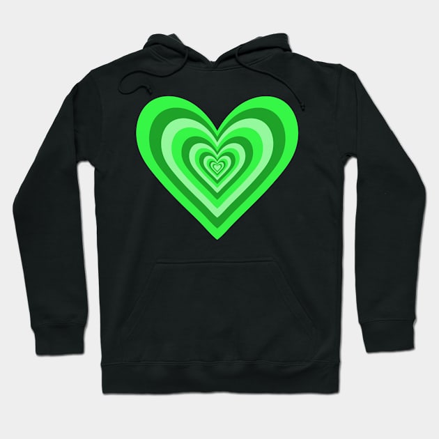 Frog Green Expanding Hearts Hoodie by Velvet Earth